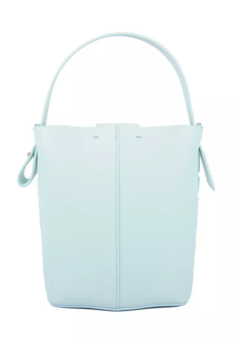 Terranova Felucca Mini Top Handle Bucket Bag in Mint Green/Spring Green