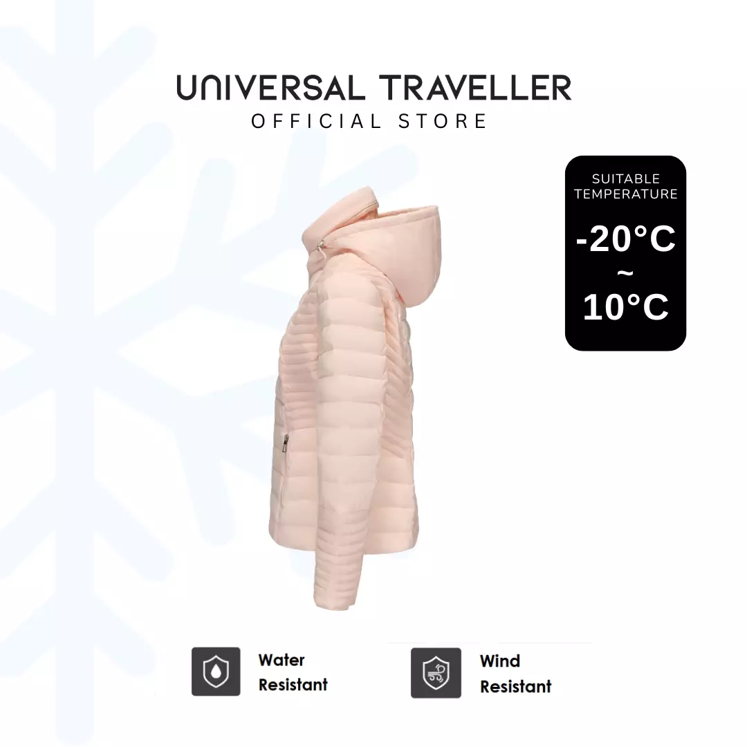 UNIVERSAL TRAVELLER Concealed Hood Slim Fit Down Jacket DJW24022