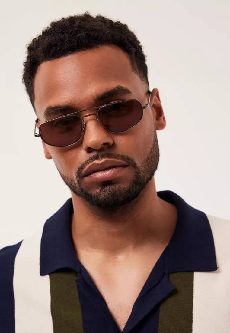 Sonnenbrille Yacht Rock Dark Silver Black  Brown