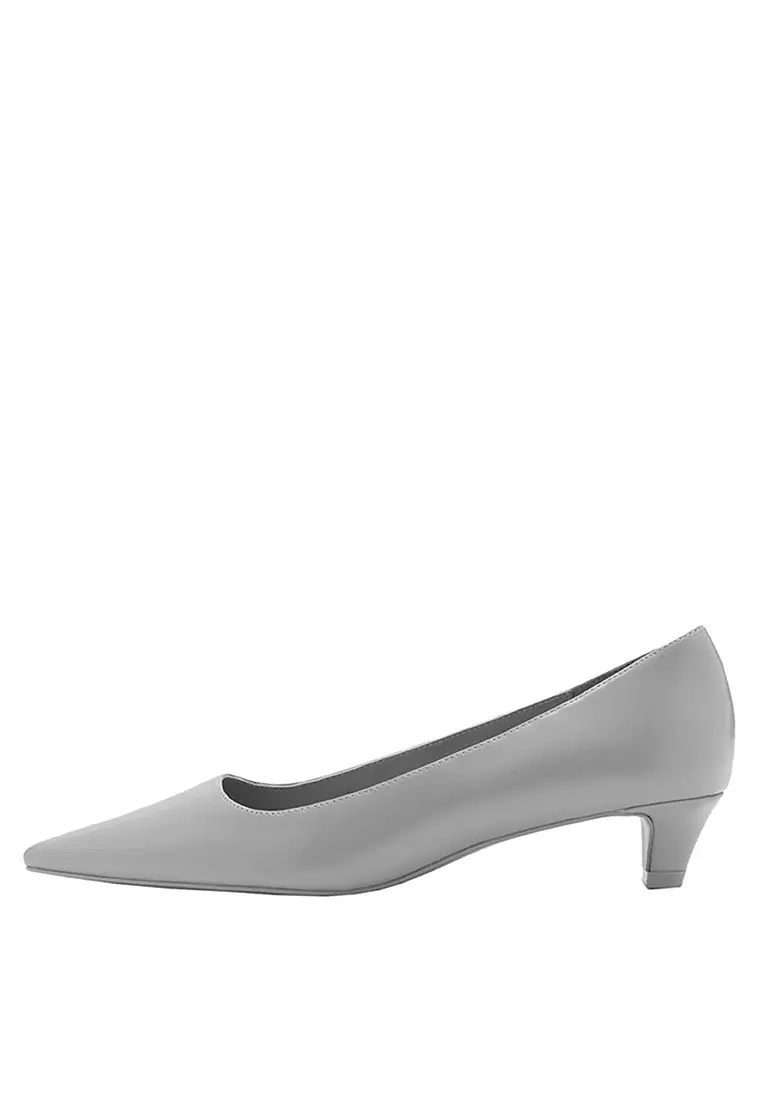 Grey kitten heel shoes outlet