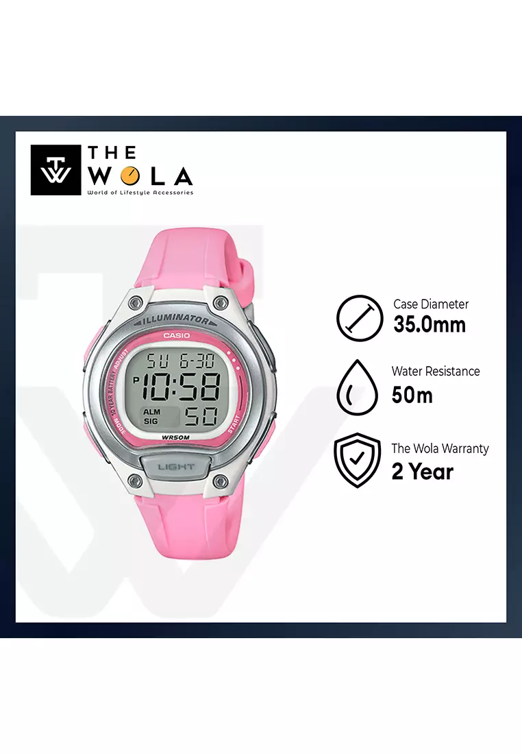 Kids Digital Watch LW-203-4AV Pink Resin Strap