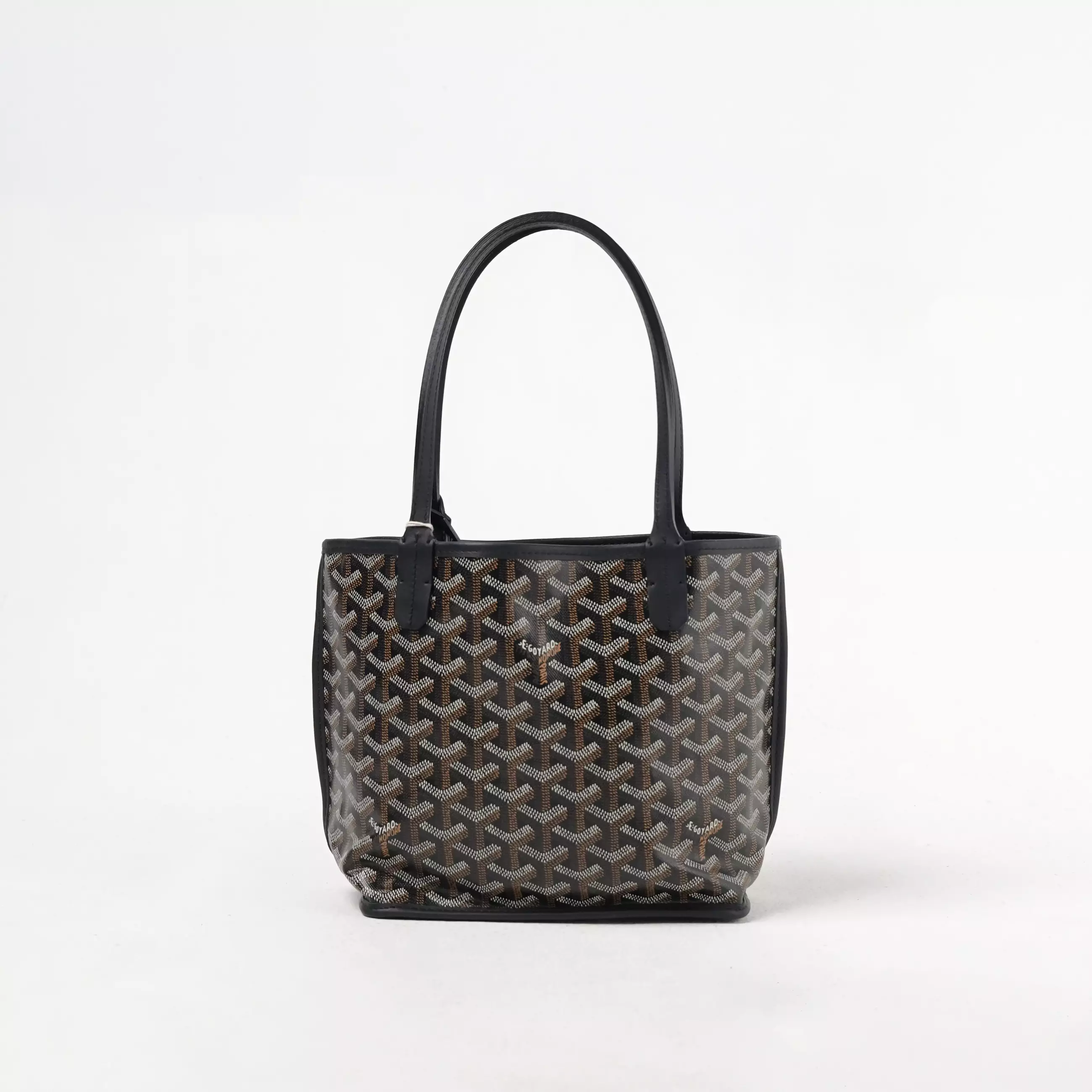 Tas GOYARD MINI ANJOU 2026 BLACK TOTE BAG WITH POUCH 100% ORIGINAL
