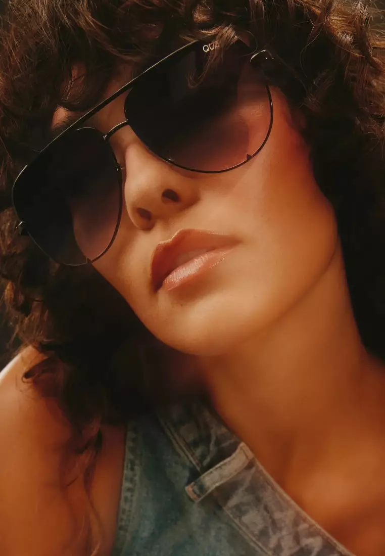 High Key Large Sunglasses - Black/Fade Polarized