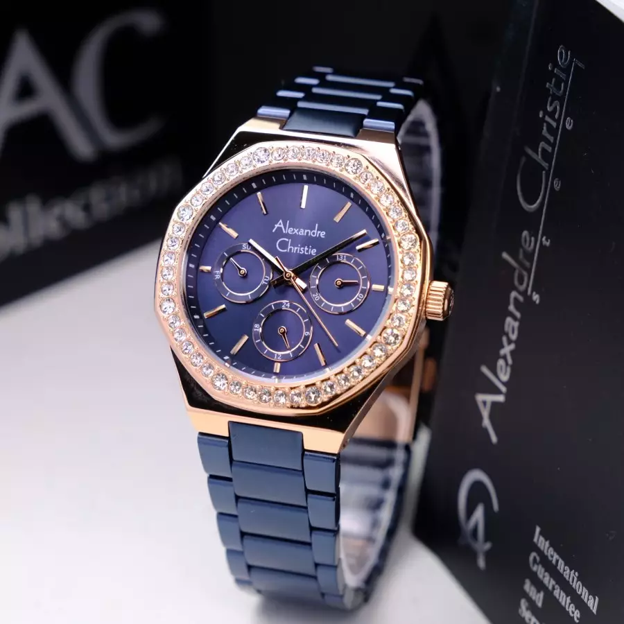Alexandre Christie 2B58 Biru Rosegold Cewek