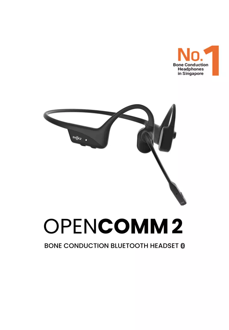 Buy Shokz Shokz OpenComm2 - Black 2024 Online | ZALORA Singapore