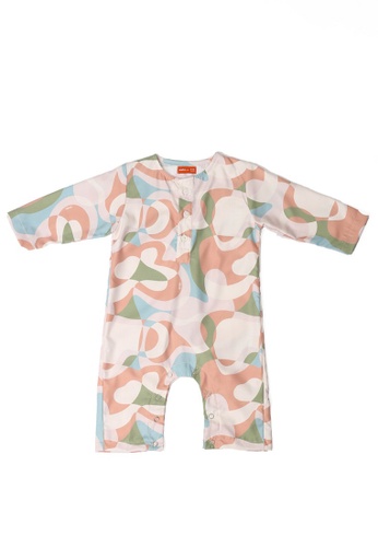 Umbi Kids pink The Baby Jumpsuit Series Aurora Print 18D6DKA5066538GS_1