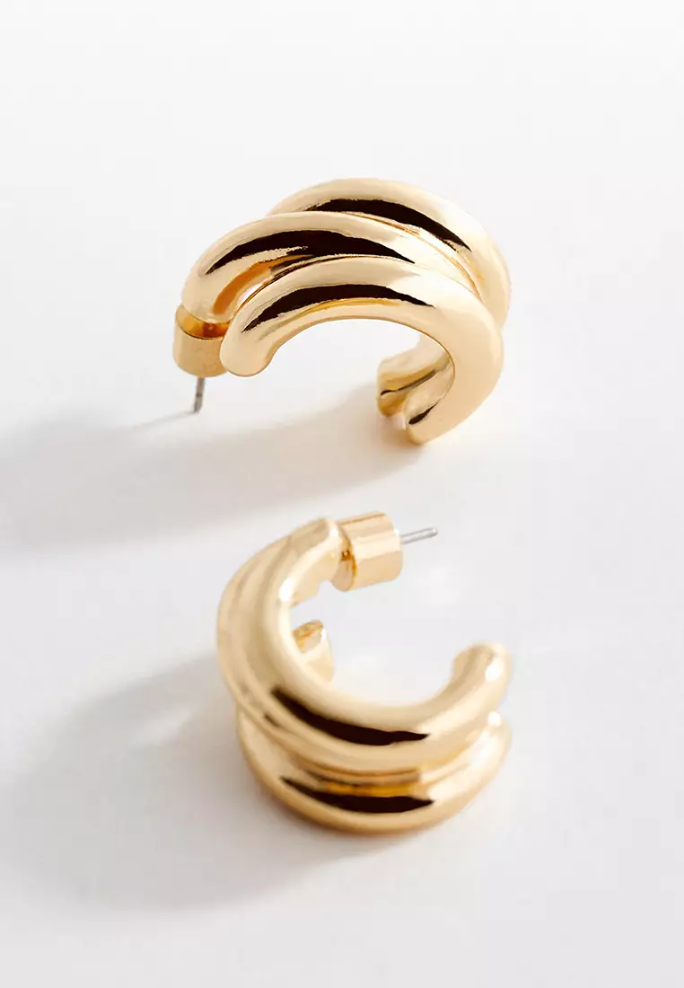 Buy Mango Three Hoop Earrings 2024 Online ZALORA Singapore