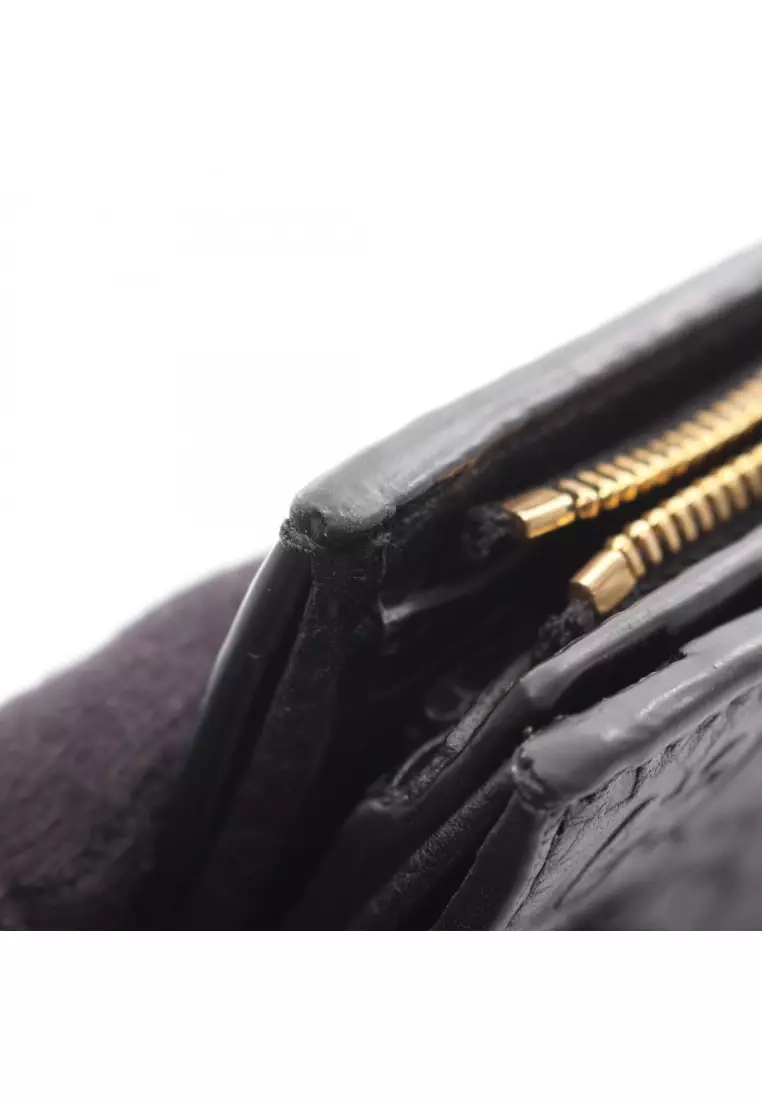 Pre-Loved Gucci GG Emblem small wallet Bi-fold wallet leather black