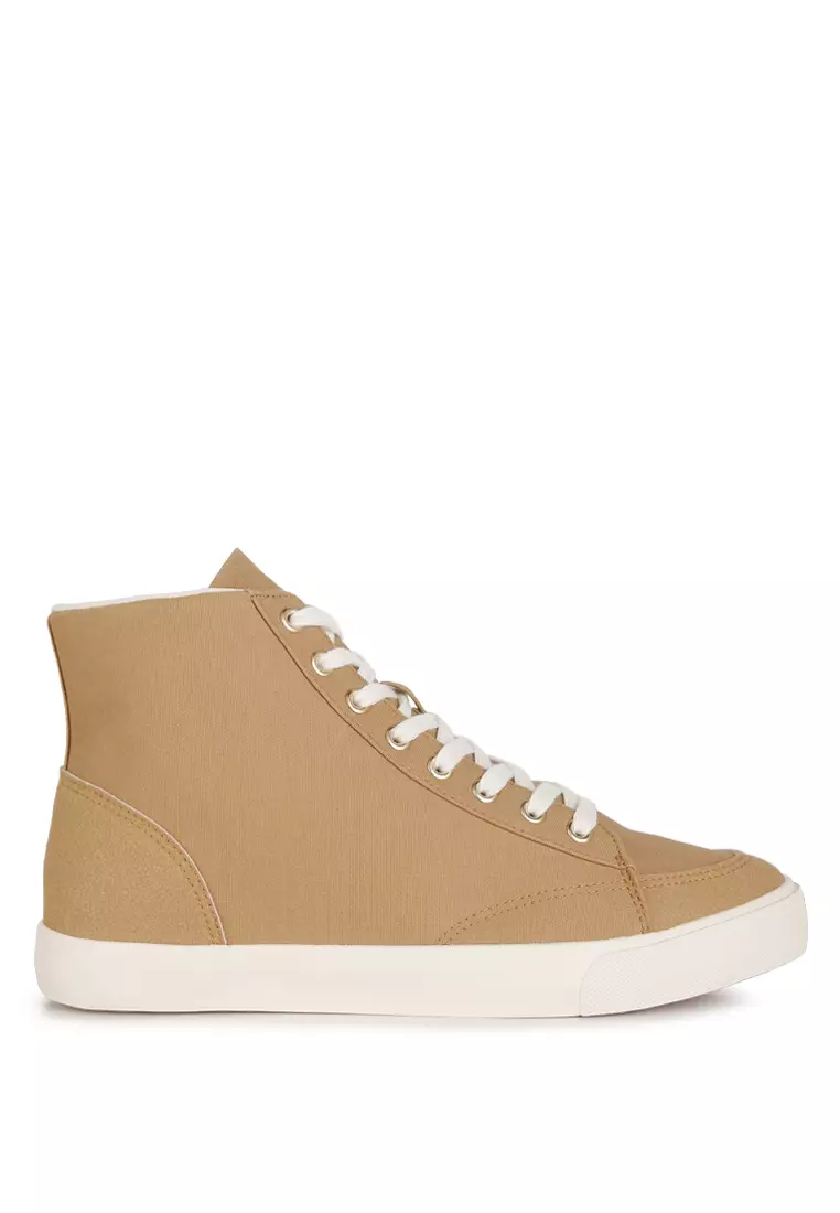 Discount on London Rag  shoes - SKU: Men's Ankle Length Solid Sneakers In Beige