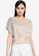 G2000 beige Extended Sleeve Blouse with Pleated Hem E65FBAA81BDCCCGS_1