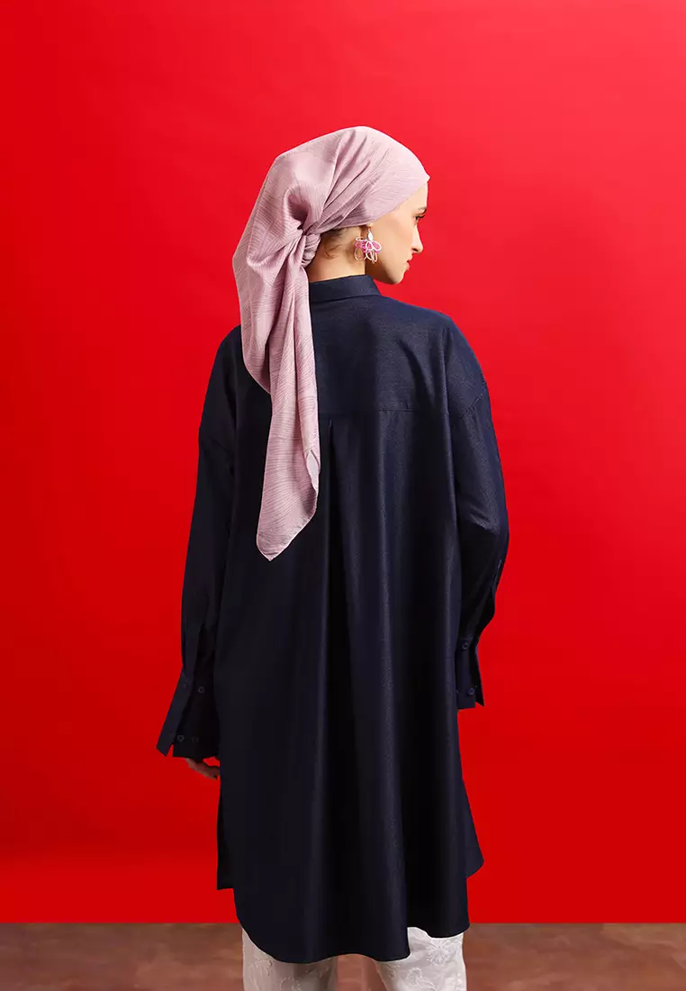 Kami Cali Long Tunic Dark Denim