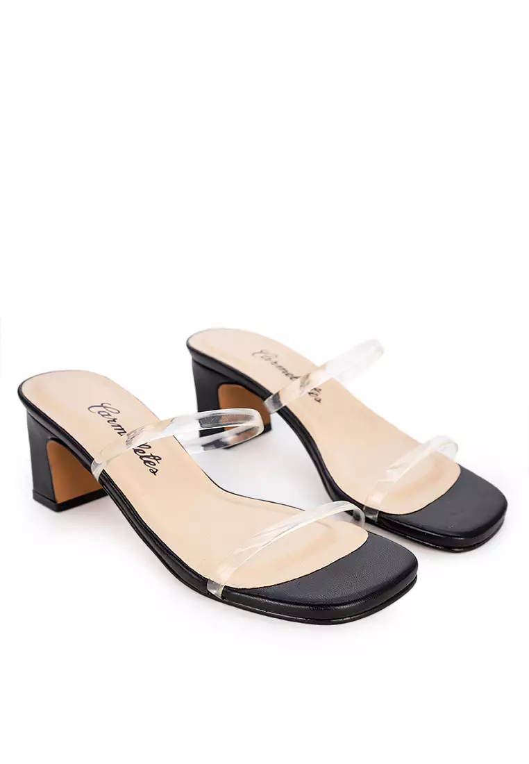Vinyl Low Heeled Slide