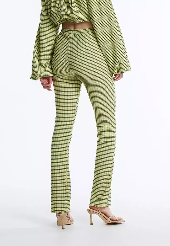 Checkered flared trousers store