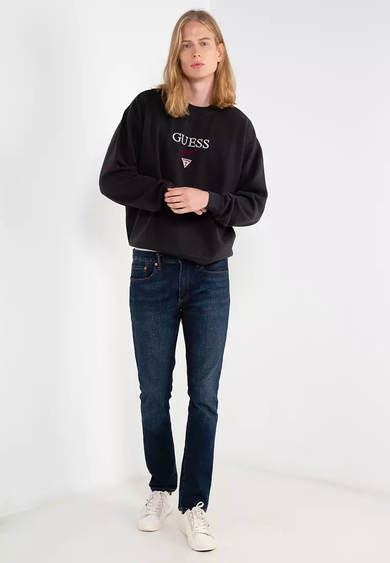 Guess repeat logo crewneck top