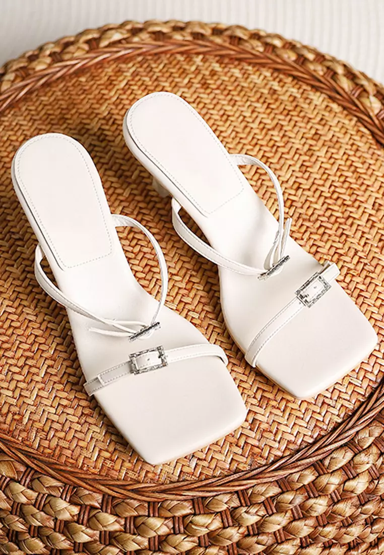 White diamond top sandals