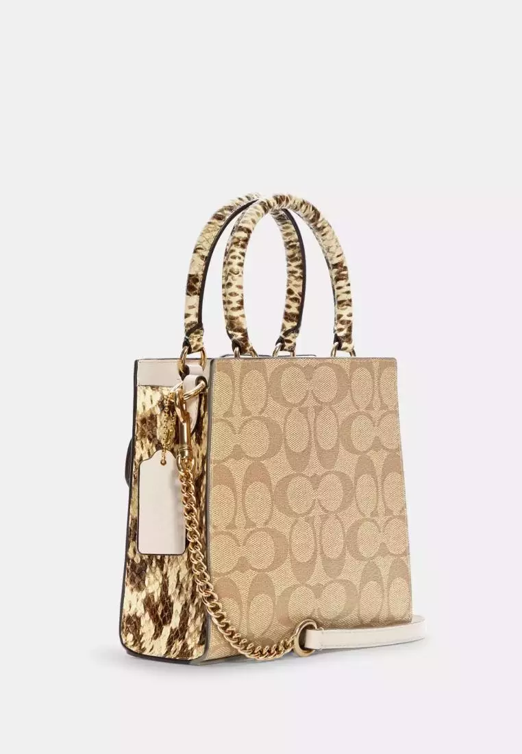 Coach Mini Pepper Crossbody In Signature Canvas Light Khaki Chalk Multi