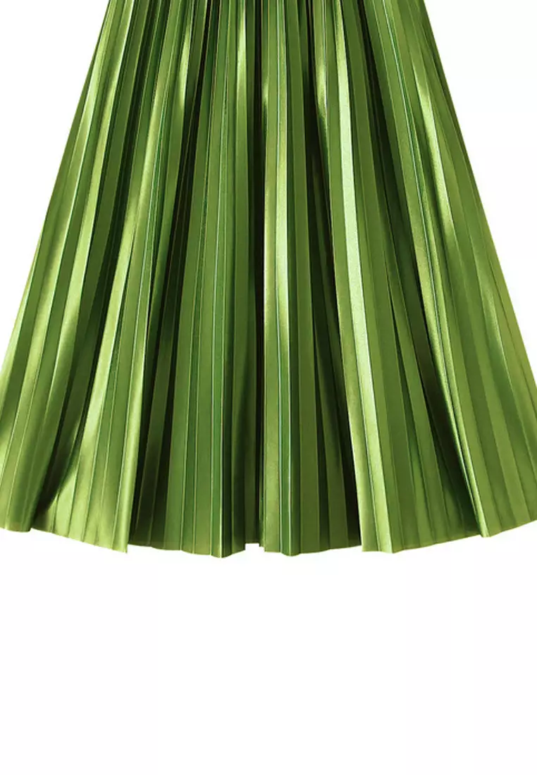 High Waist Glossy Pleated Skirt AF-6623