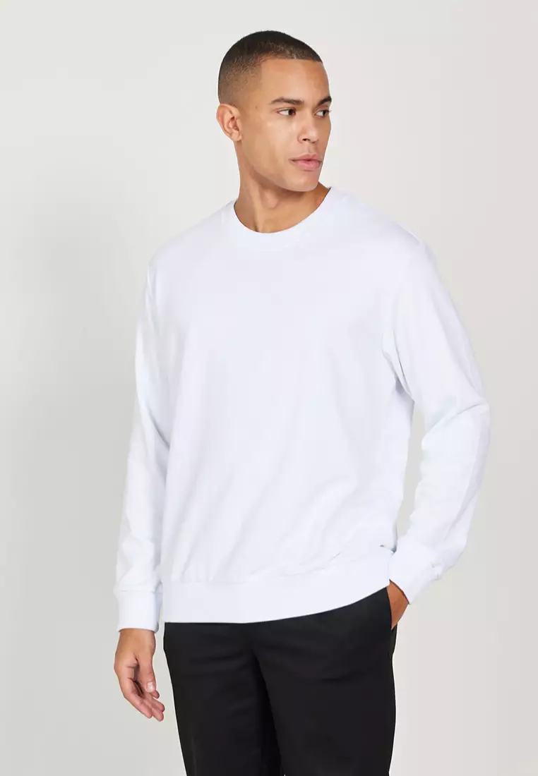 White sweatshirt mens discount