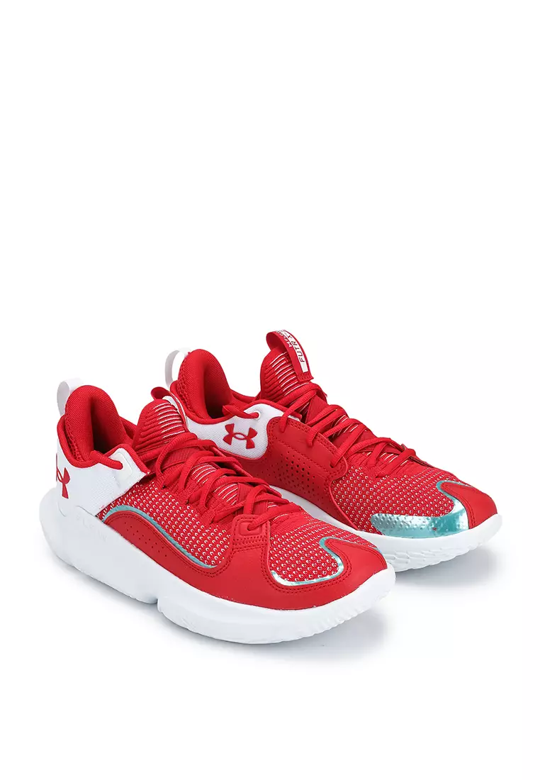 Under armour basketball shoes red white and blue discount