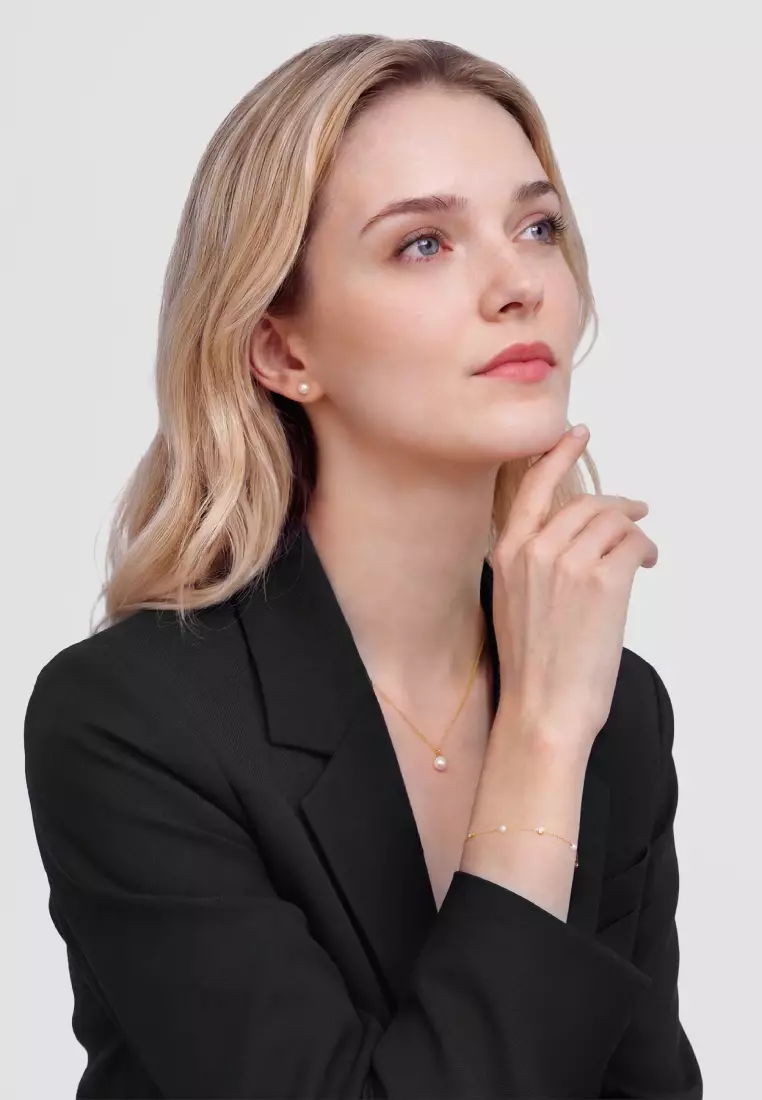 Pearl Stud Earring Gold - Unisex Earrings for women and men stainless steel Pearl Earrings DW Official Authentic Original