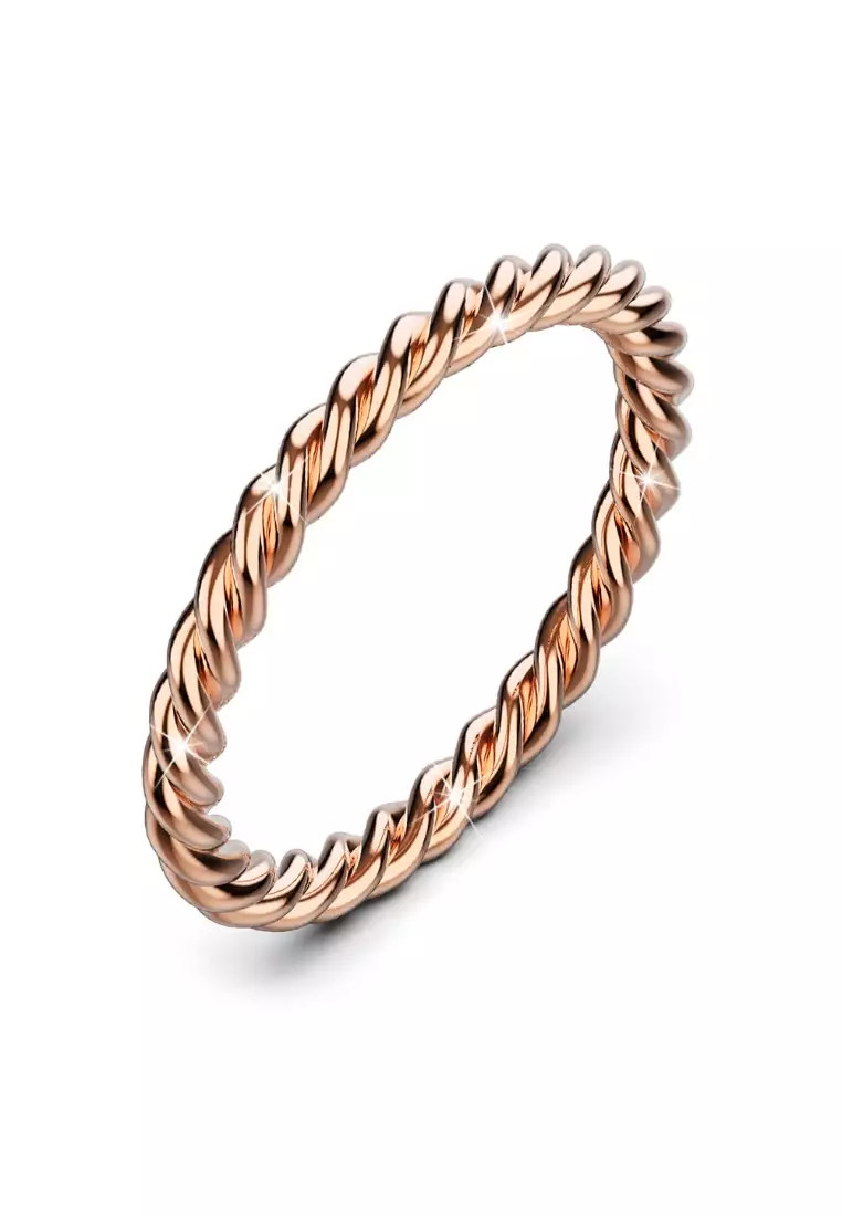 Twisted Jules Slim Silhouette Ring in Rose Gold
