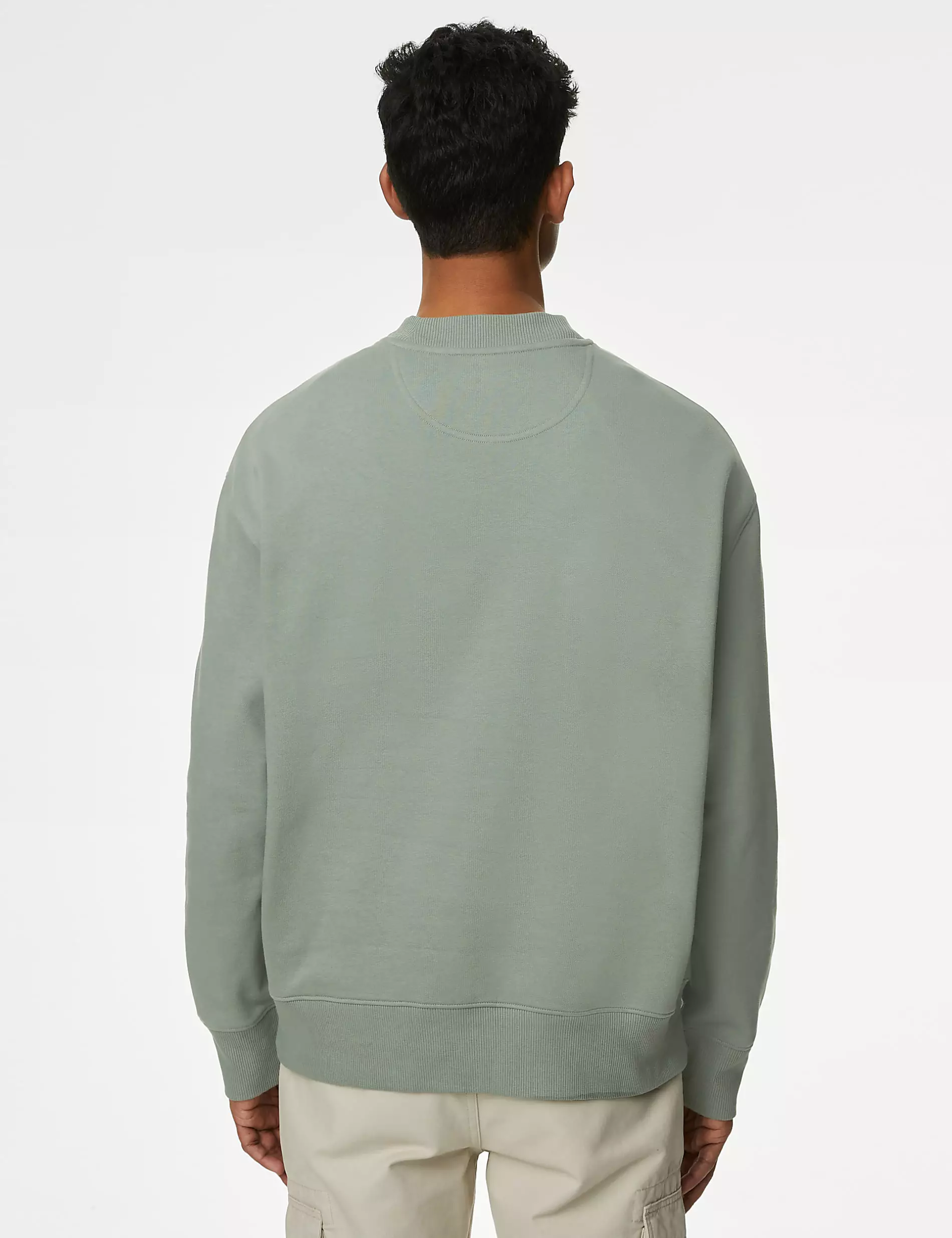 Oversized Cotton Rich Crew Neck Sweatshirt