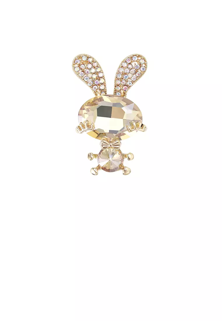 Buy Mooclife Simple and Cute Plated Gold Rabbit Brooch with