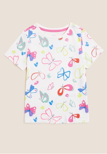 NEW GIRLS PURE COTTON BUTTERFLY PRINT DRESS AGE 2-3 YEARS MARKS & SPENCER 