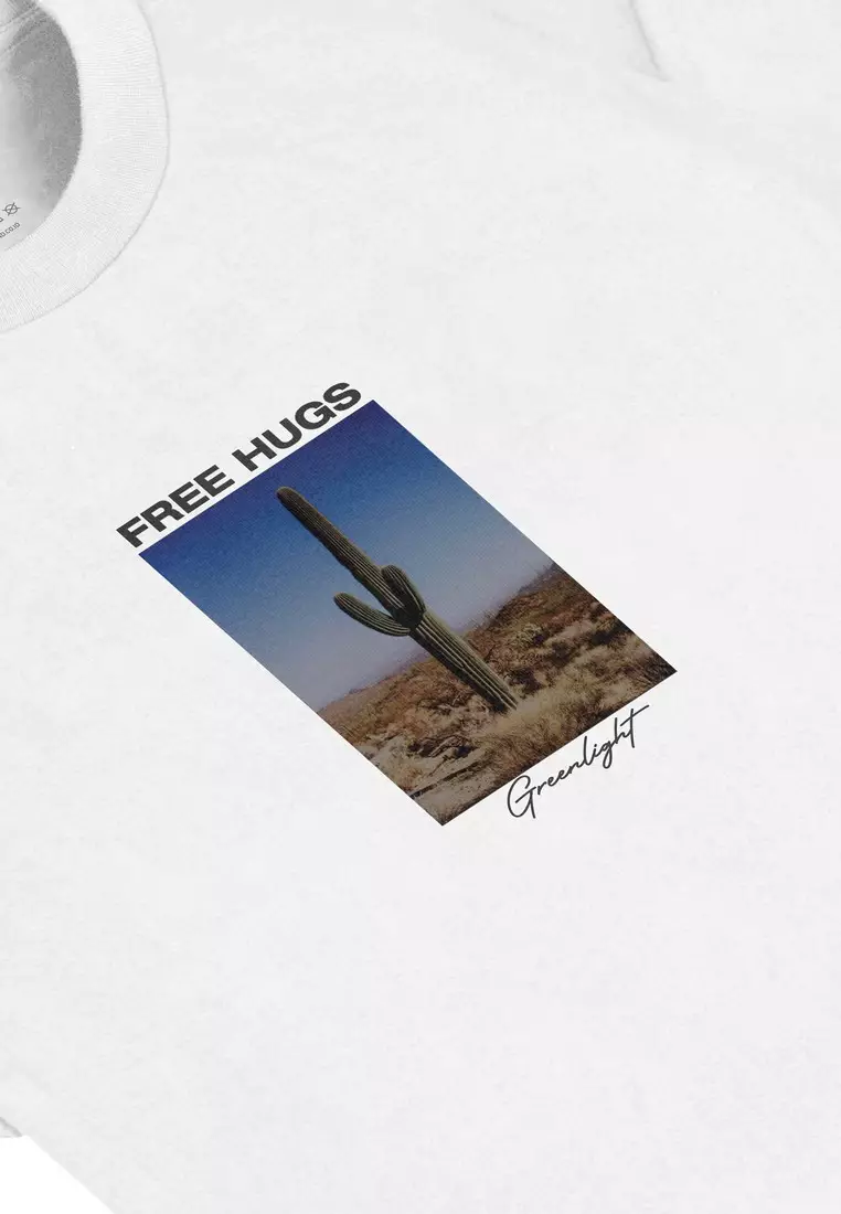 Kaos Pria Lengan Pendek Katun Free Hugs C200723