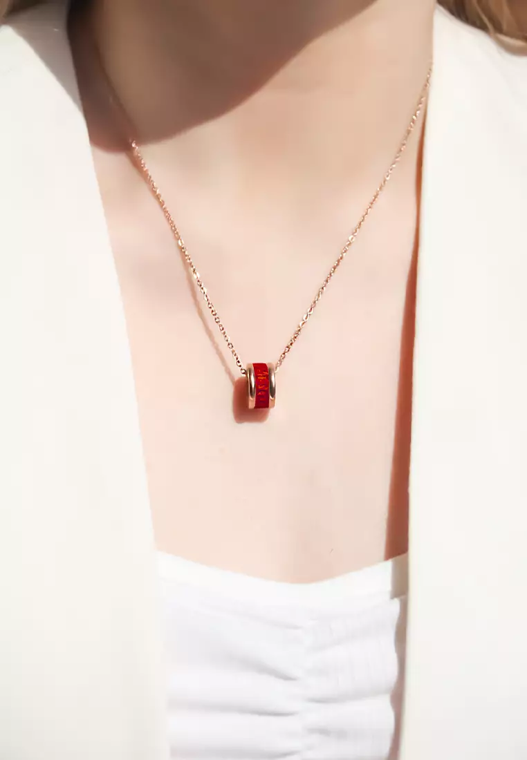 Oceane Red Cryolite Necklace