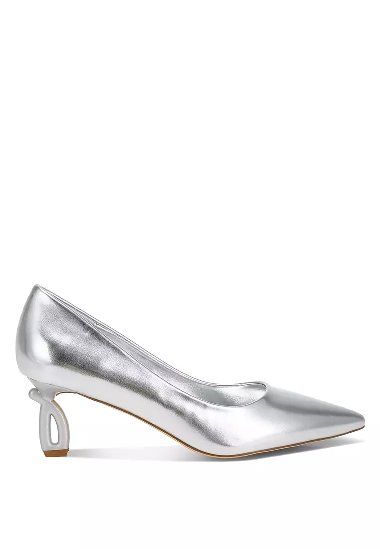 Discount on London Rag  shoes - SKU: Metallic Fantasy Heel Pumps in Silver