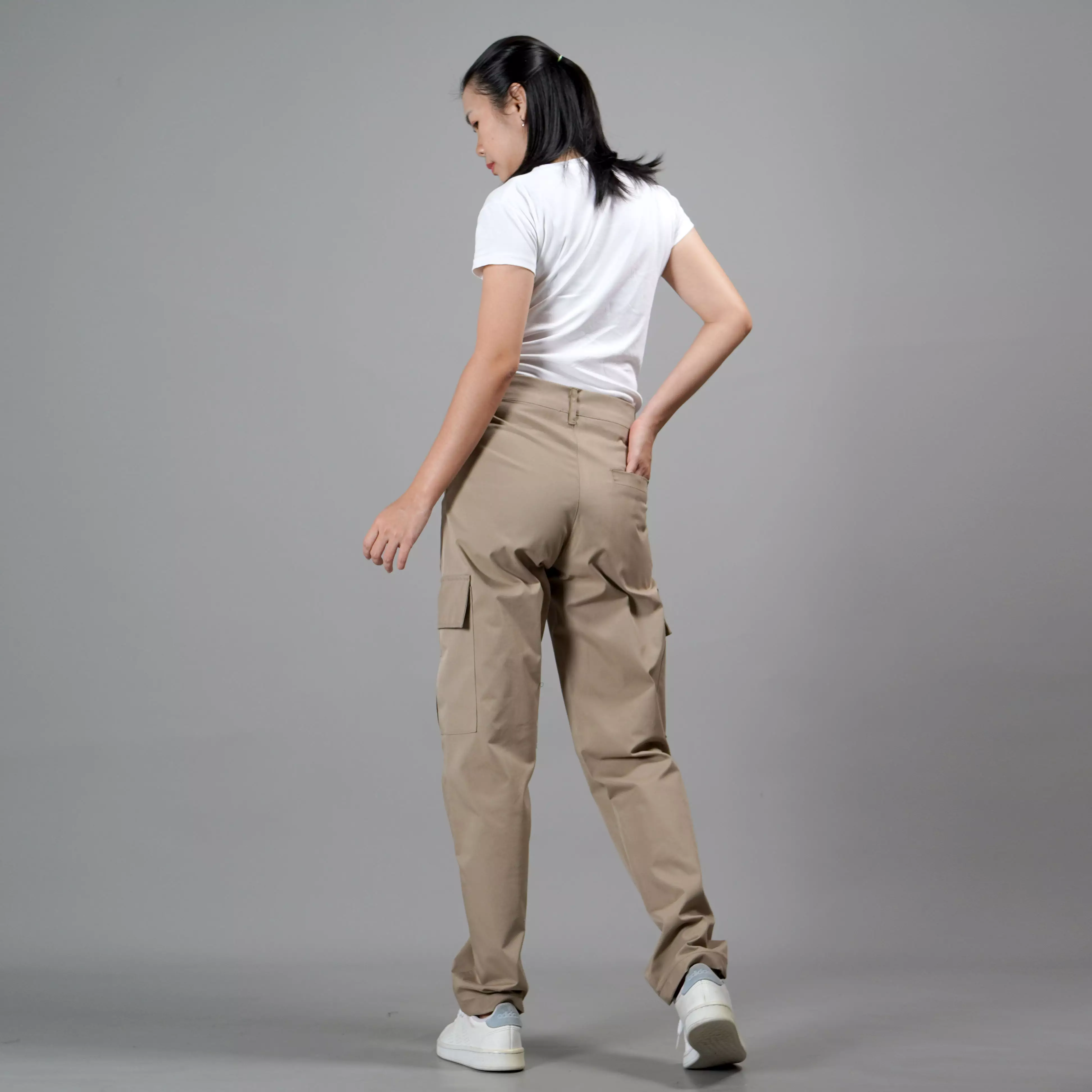 RAYSA Celana Panjang Wanita Celana Cargo Wanita Celana Wanita -  BEIGE