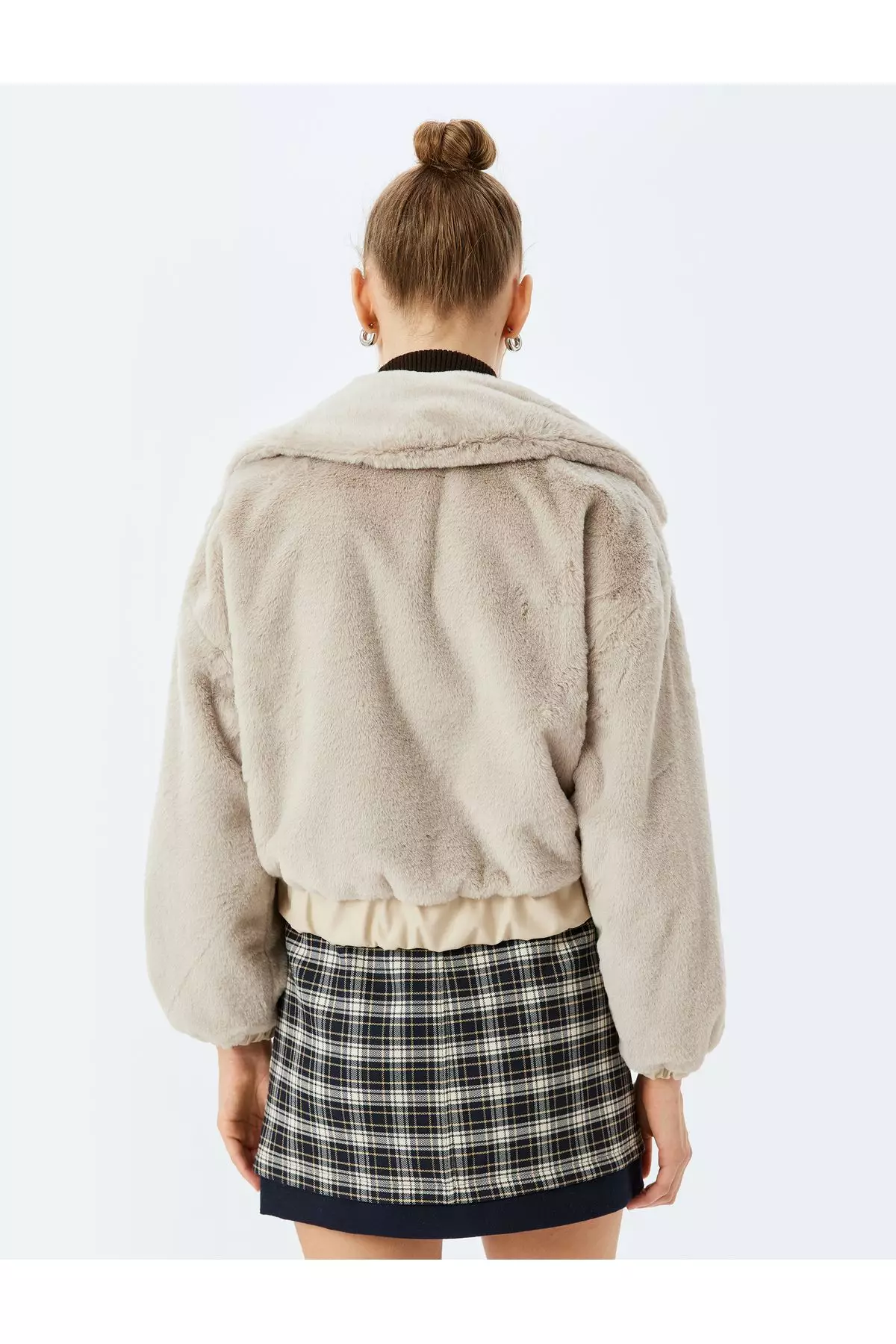 Buy KOTON Stand Collar Zippered Pocket Detailed Faux Fur
