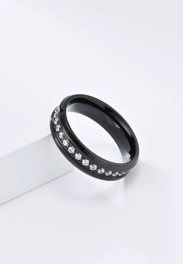 Titanium Steel Zircon Ring JW QF-JZ850