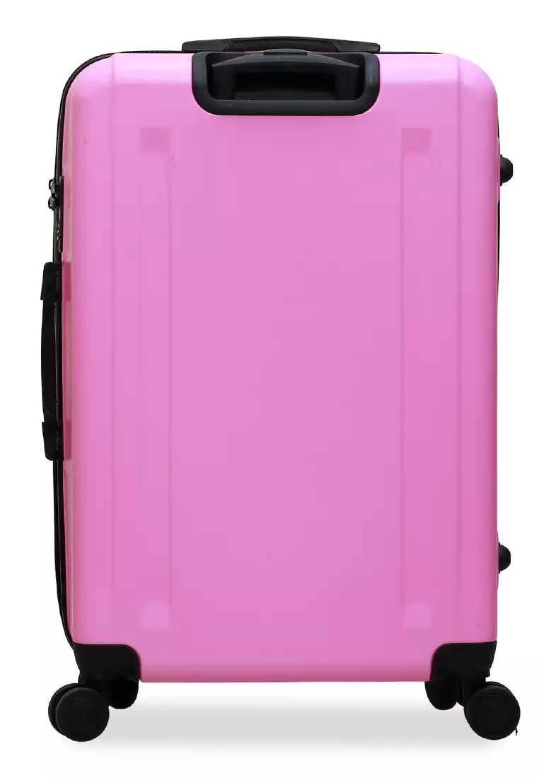 Almero Koper Hardcase Size 28 Inch Suitcase Unisex Big Size Number Combination Lock Material Fiber ABS ORIGINAL - Pink