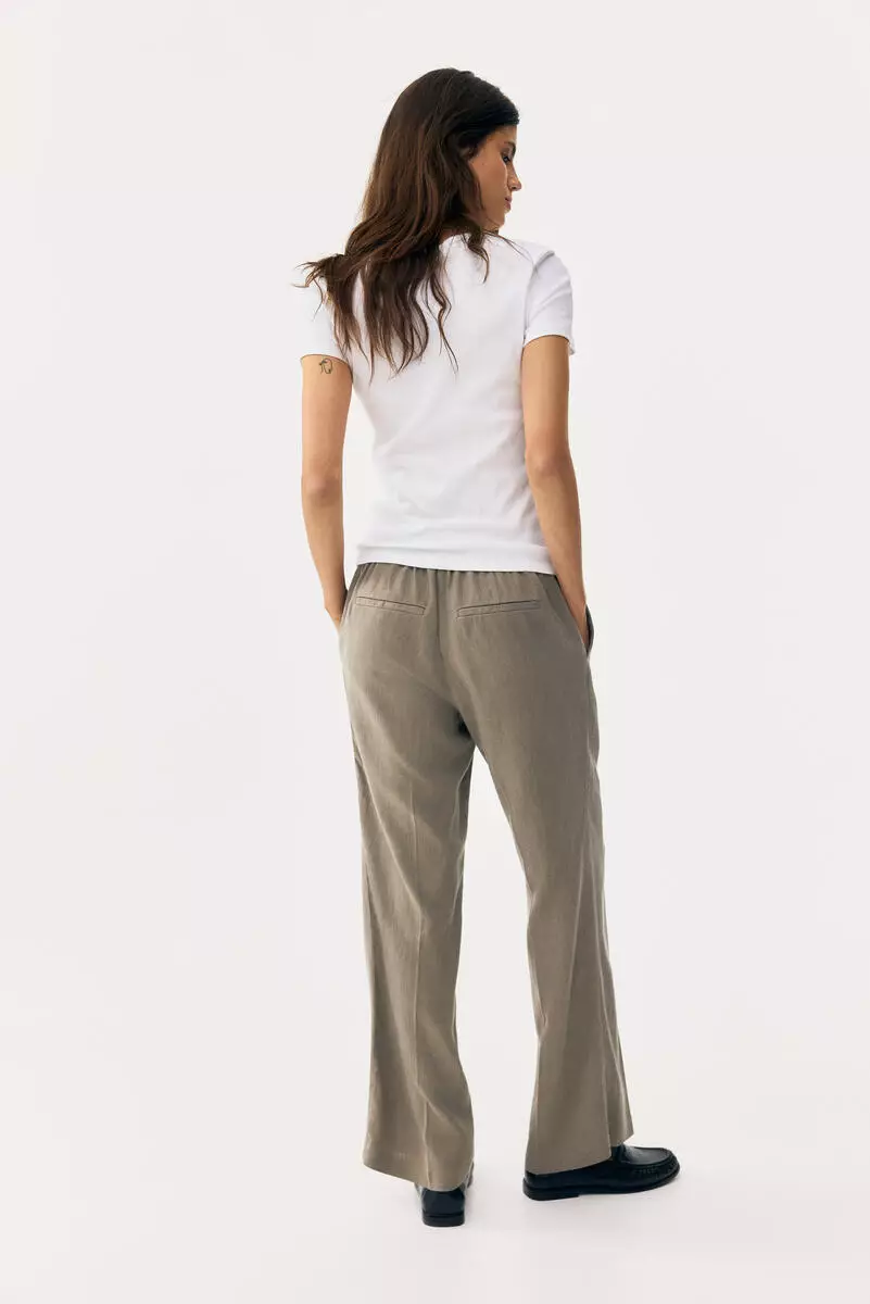 MAMA Linen-blend tailored trousers