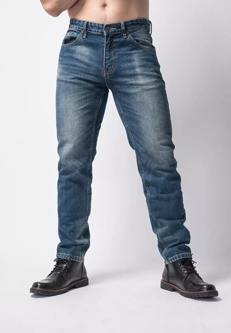 Tapered Fit Jeans Premium Washed Indigo