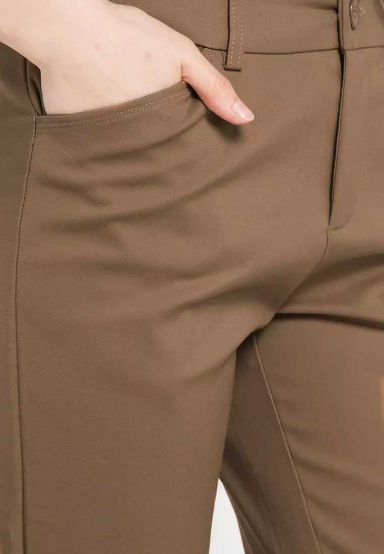 Stretch And Back Waist Rubber Long Pant