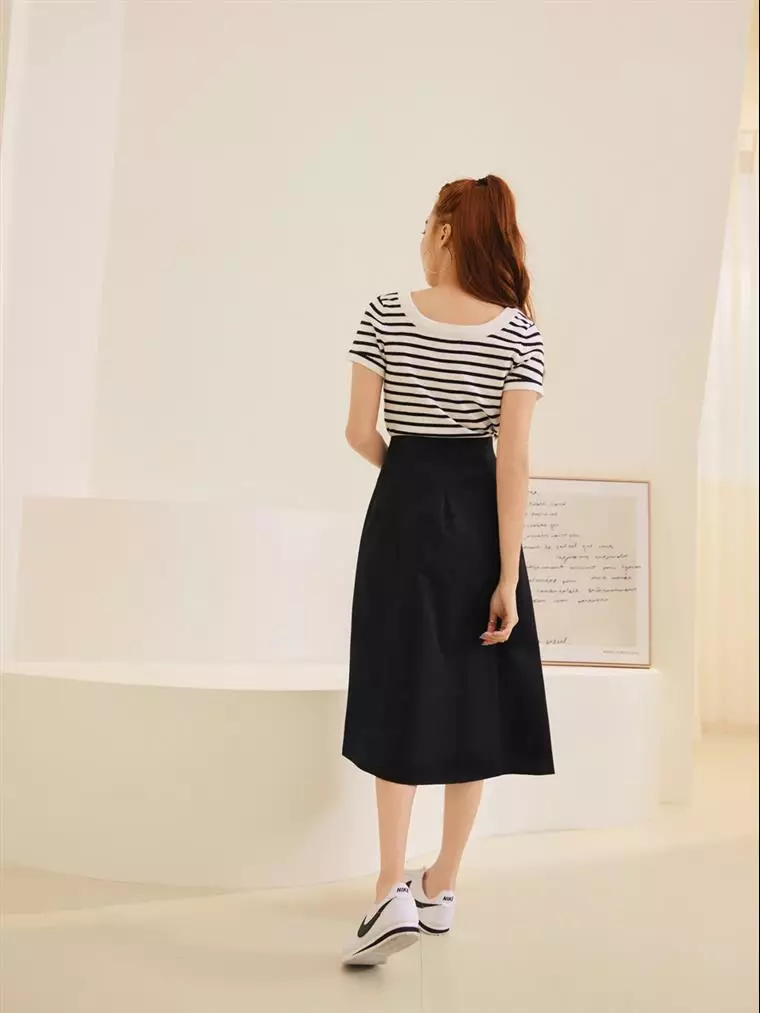 Elastic waist 2025 skirt cotton