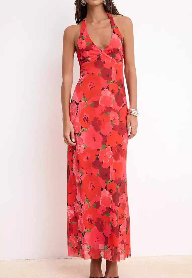 Floral Tulle Maxi Dress