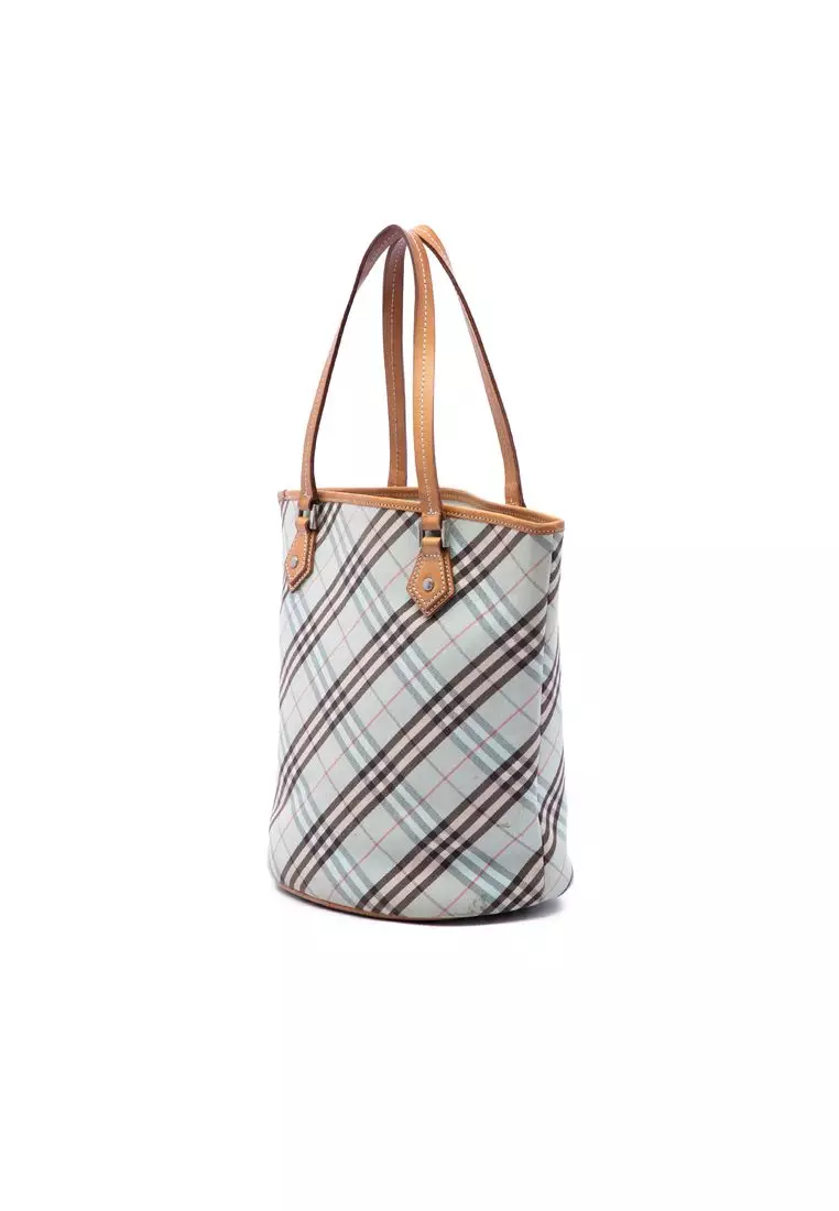 Pre-Loved Burberry Nova Check Canvas Tote
