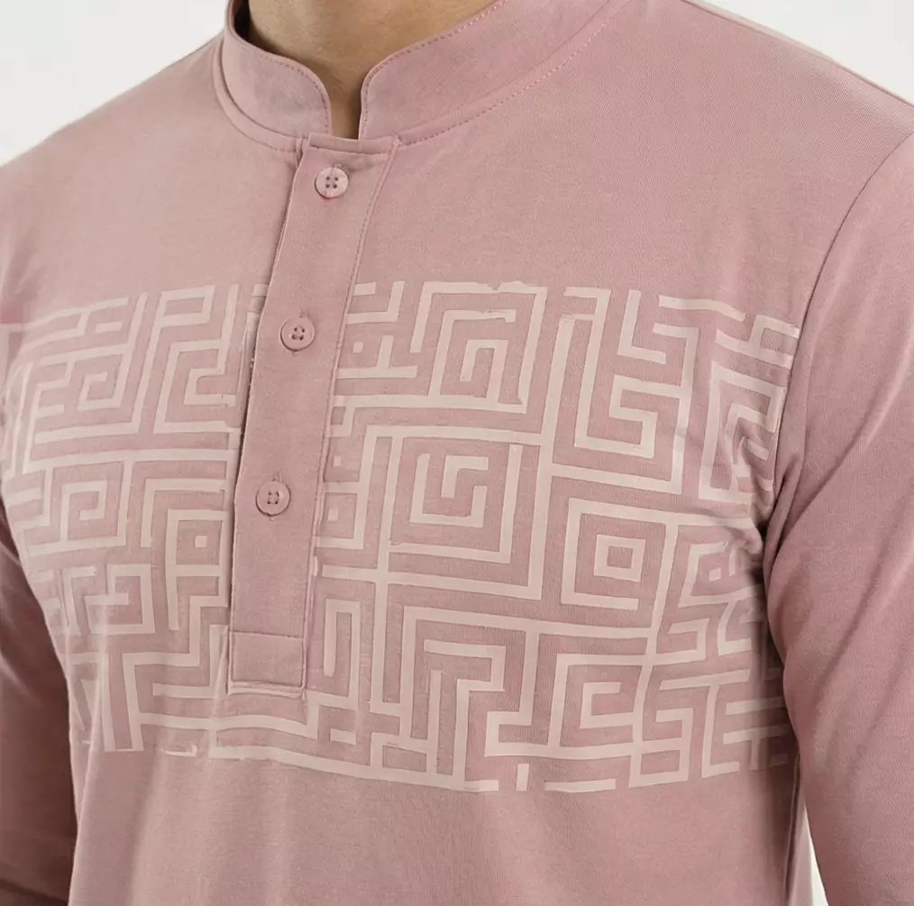 TDACTIVE Kaos Koko Pria Lengan Panjang dusty pink Drifit MSB45