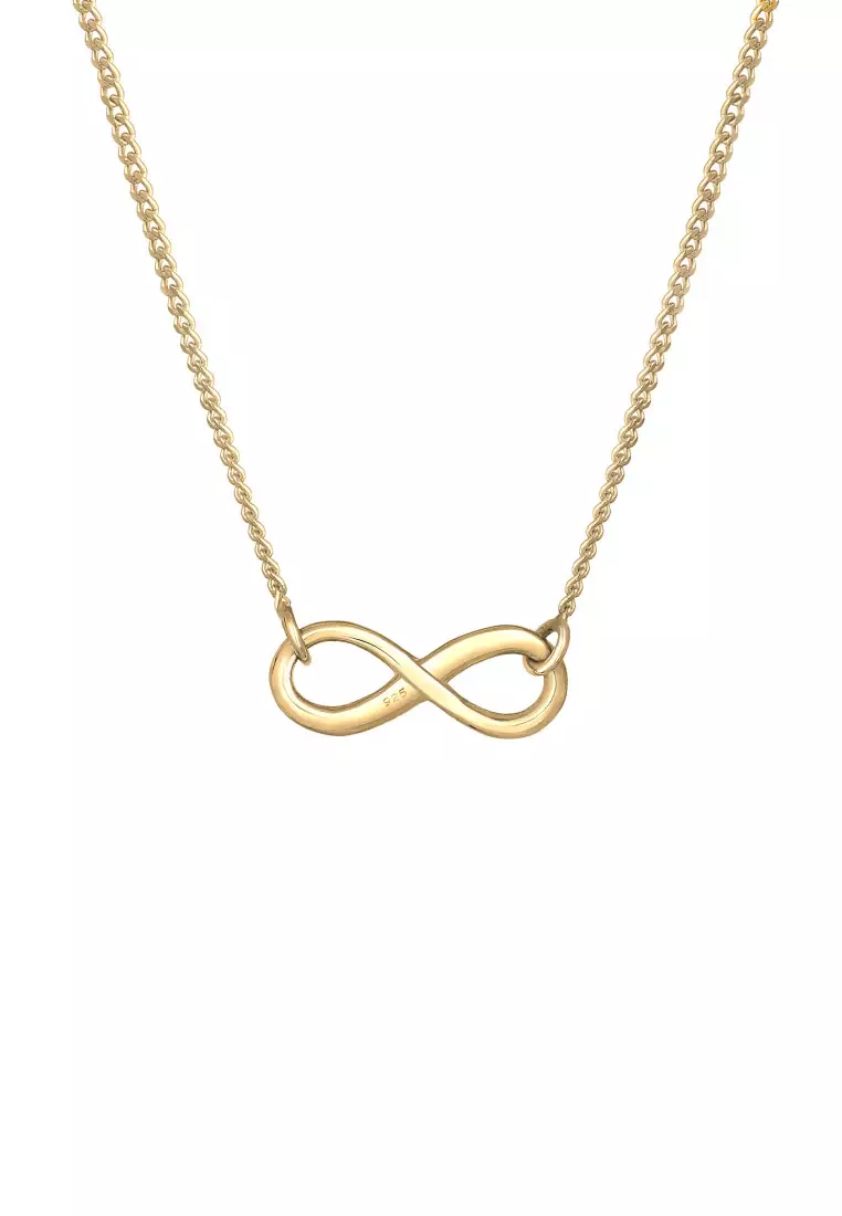 Kalung Perhiasan Perak 925 Wanita Infinity Eternity Symbol Gold Plated