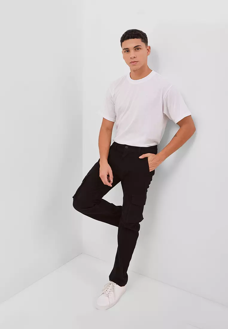 JEROME BLACK Celana Cargo Pria Reguler Fit - Bottom Man Cargo Pants