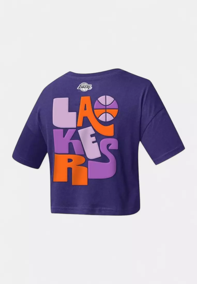 Los Angeles Lakers Crop Top for Women Retro Hoops Collection