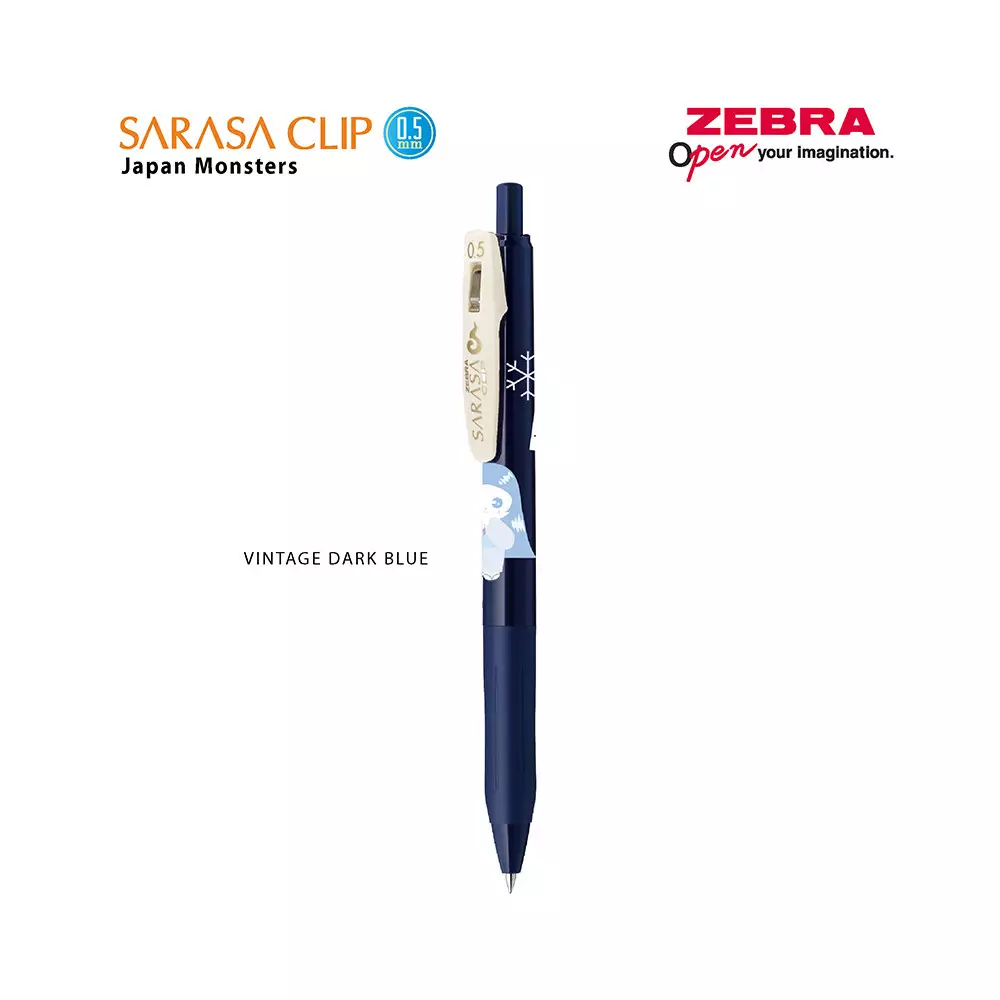 ZEBRA 0.5 MM SARASA PULPEN GEL DARK BLUE MONSTER VINTAGE CLIP