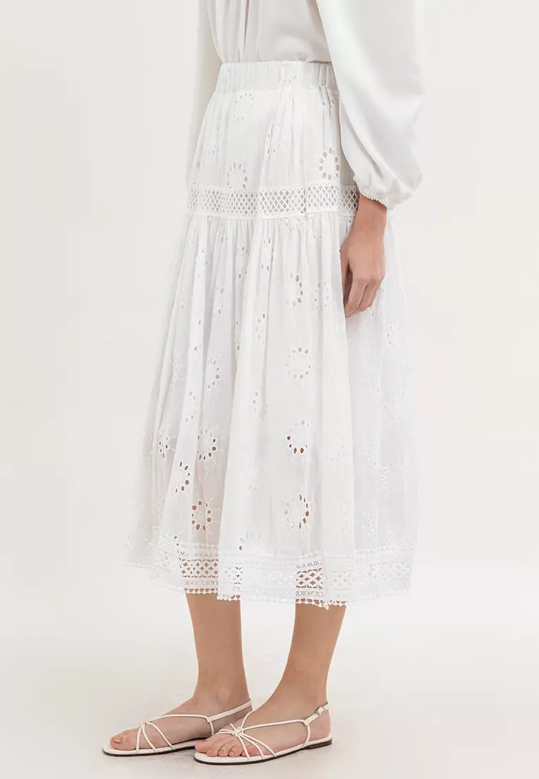Ella Eyelet Long Skirt