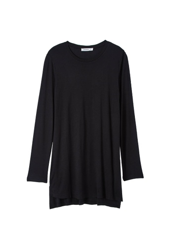 Terranova black Women's Plain Maxi T-Shirt 0F5E1AAD3AE058GS_1