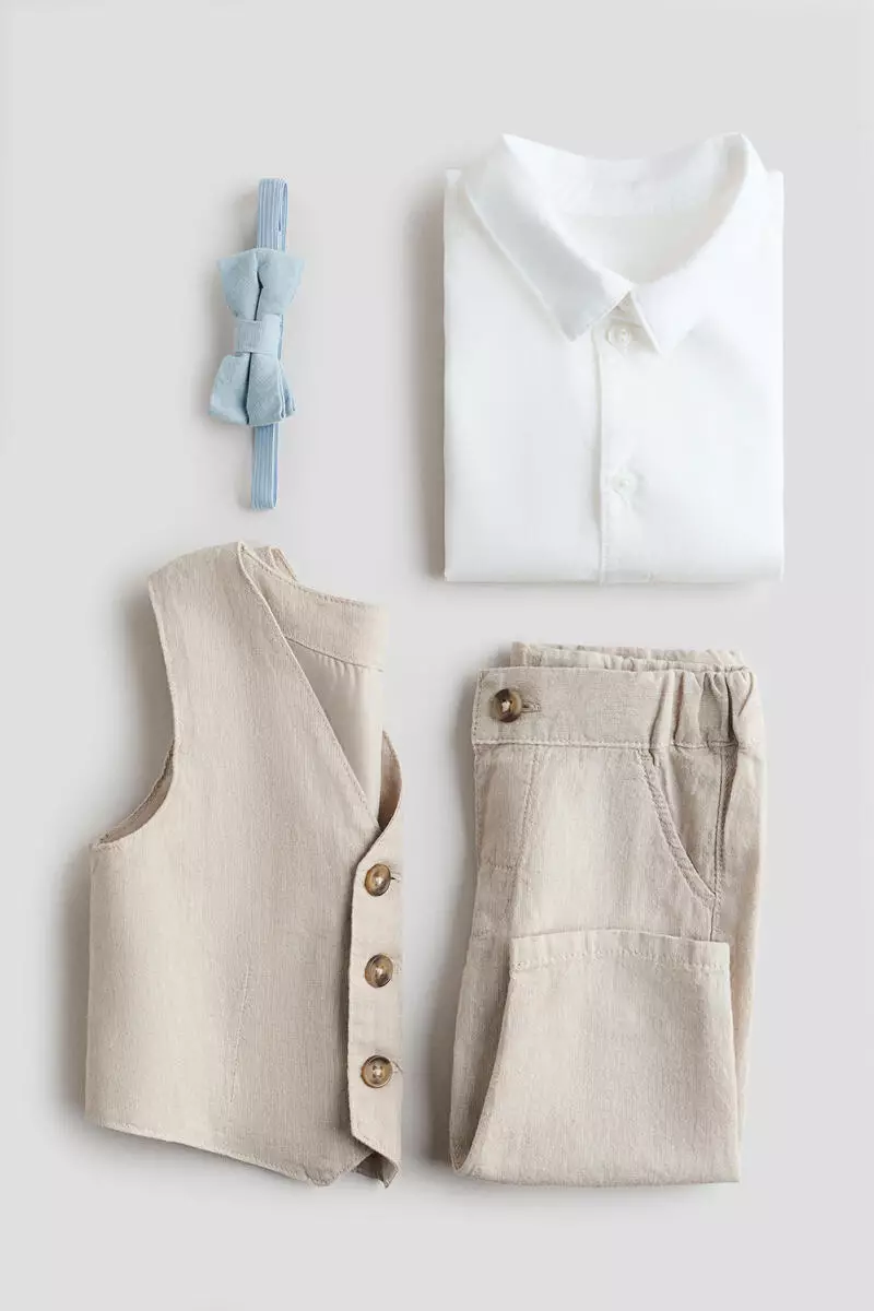 4-piece linen-blend dressy set