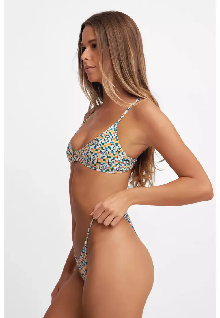 Mila Deep Scoop Neck Bikini Top / Conch Crush